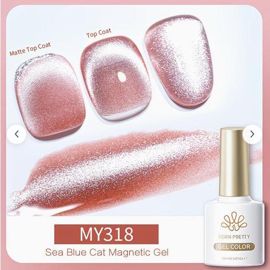 10ml オーシャンブルー ガラスビーズ 猫 マグネット ネイルジェル