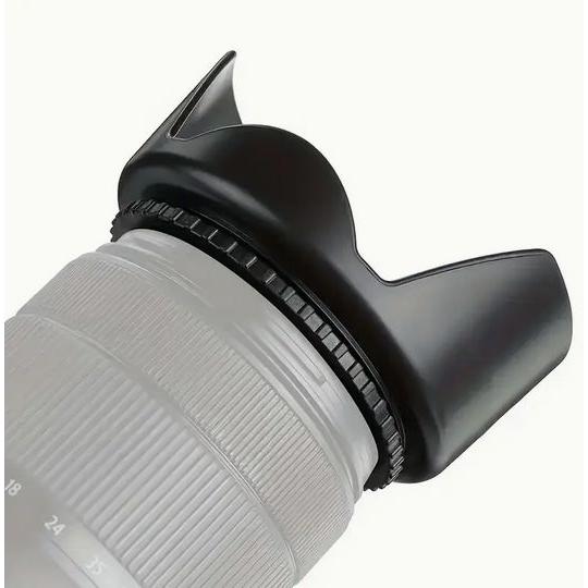 Canon カメラ　と　レンズ　キャップレンズフード付き キヤノン ニコン ソニー カメラ用 チューリップフラワーレンズフード