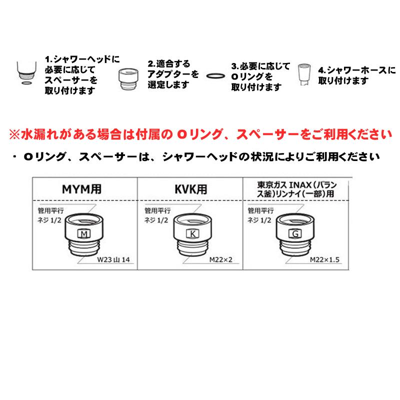 シャワーヘッドアダプター シャワーホース用 Kvk Mym Inax 東京ガス リンナイ M22 2 W23 M22 1 5 Sh347 インク本舗 通販 Yahoo ショッピング