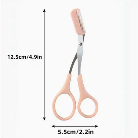 1pc ステンレス製 眉毛トリミングハサミ くし付き - 眉毛のための