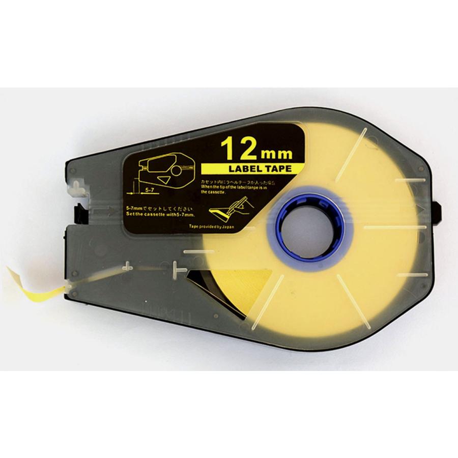 キヤノン 互換 ラベルテープカセット TM-LBC12Y 黄 イエロー 12mm幅 1個〔単品〕ケーブルIDプリンター用｜inklink