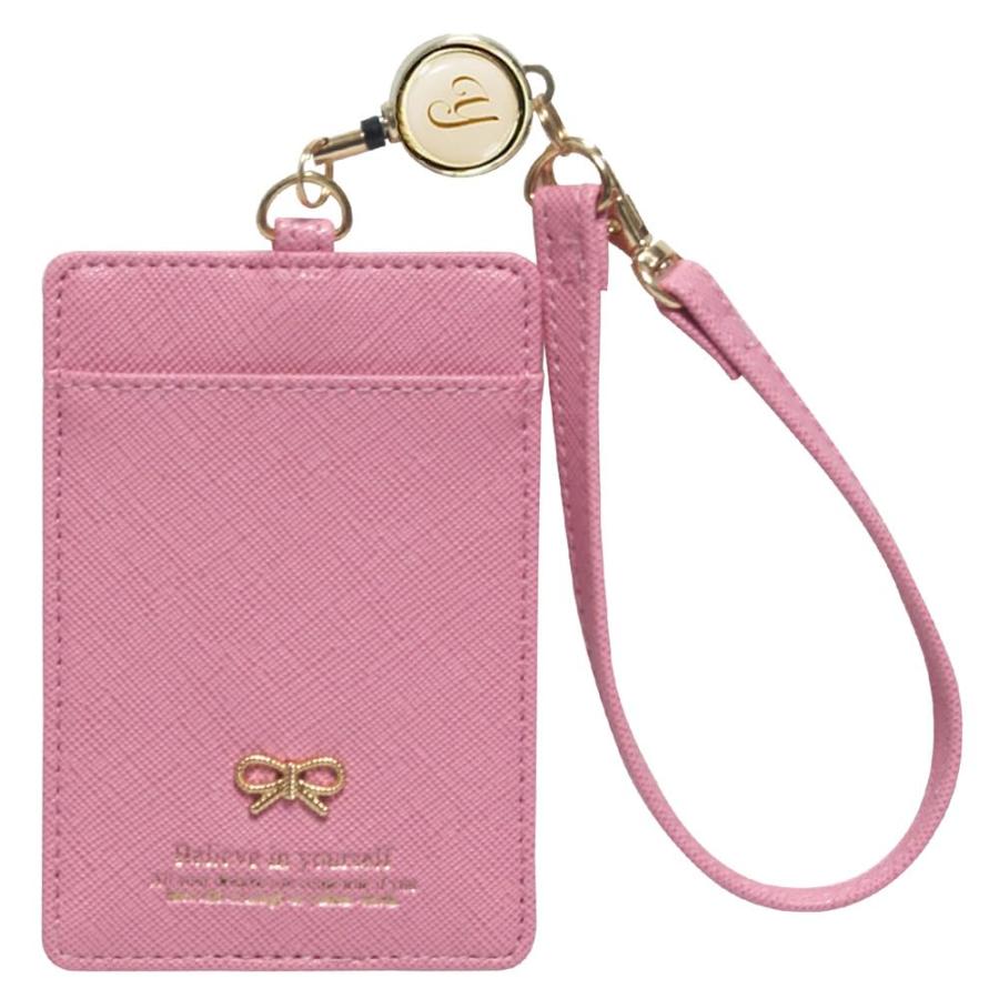 パスケース 定期入れ リール付き レディース 両面 icカード