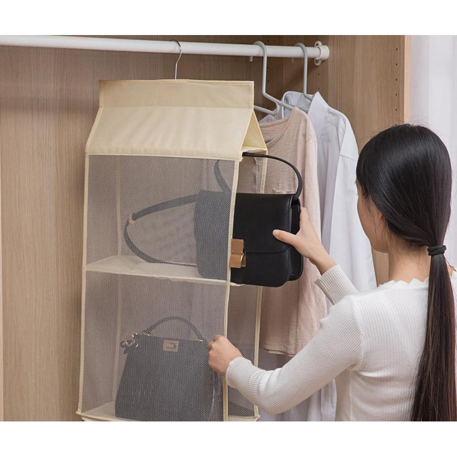 バッグ収納ハンガー 吊り下げ式 クローゼット 整理 カバン収納 ハンガーフック ４段式 |  | 03