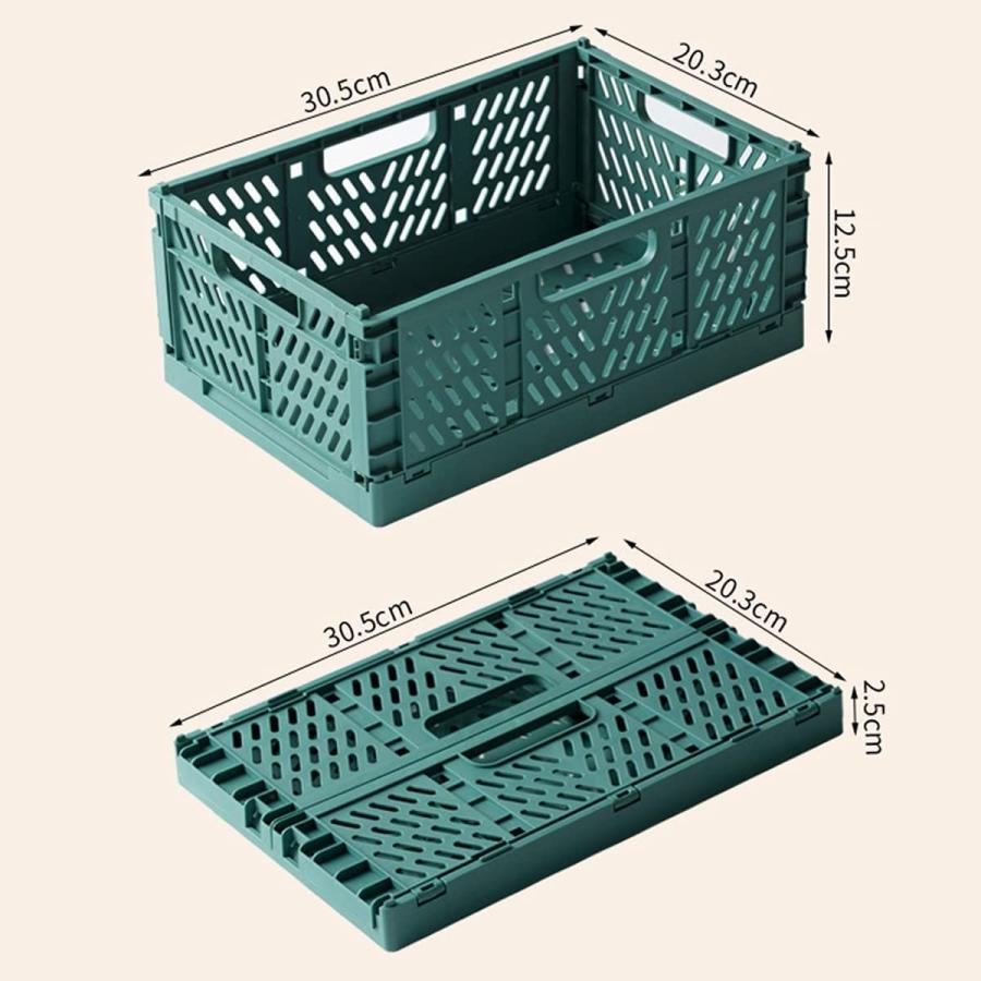 コンテナボックス  折りたたみ 6個入り 収納ボックス バスケット 積み重ね 取っ手付き かご バスケット 小型 軽量 折り畳み プラスチック おしゃれ |  | 09