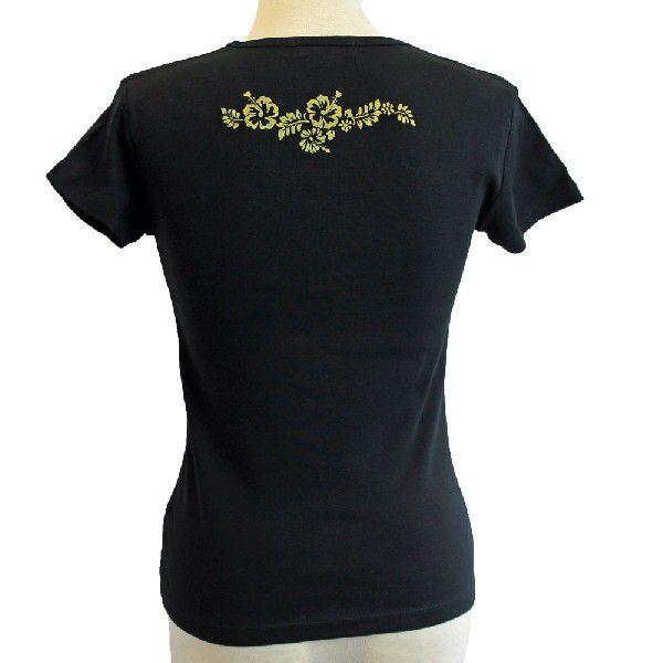 Tシャツ 半袖 レディース ハイビスカス オレンジグラデ柄 S M L XL