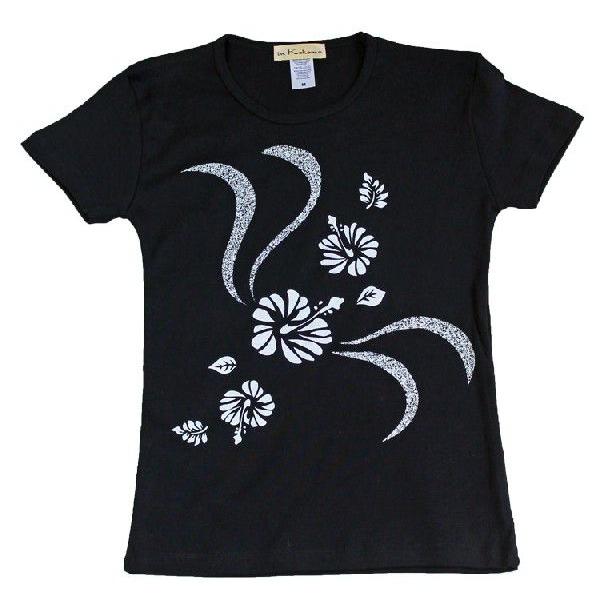 半袖 Tシャツ 静 ハイビスカス 柄 ハワイアン フラダンス : インココモ