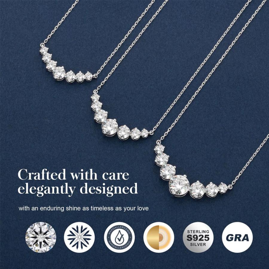 モアサナイト ネックレス 1.7ct レディース ダイヤモンド の2，5倍の輝き ペンダント アクセサリー 47cmネックレス プレゼント_3