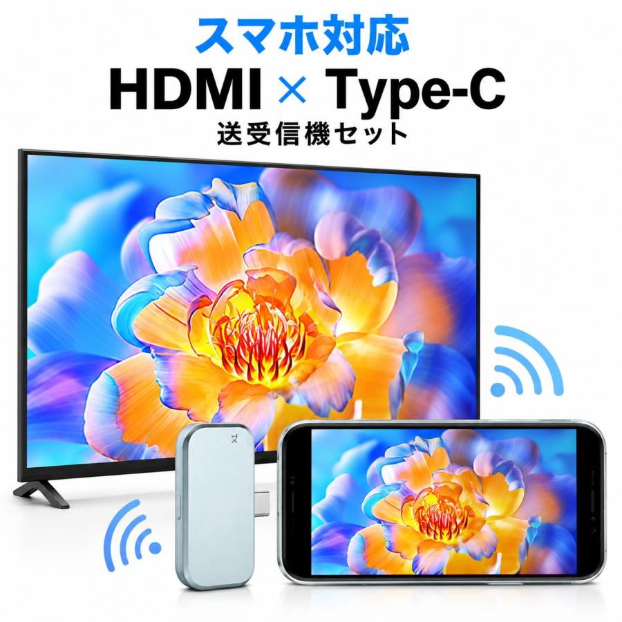 ワイヤレス HDMI スマートフォン対応 Type-C × トランスミッタ 