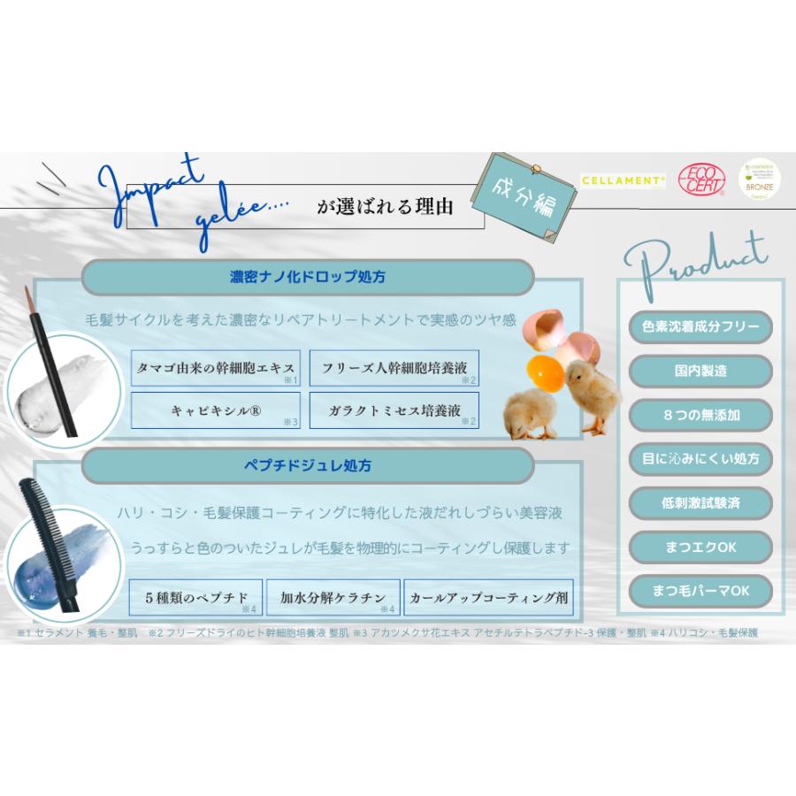 まつ毛美容液 インパクトジュレ 2way ダブルエンドタイプ コームタイプ