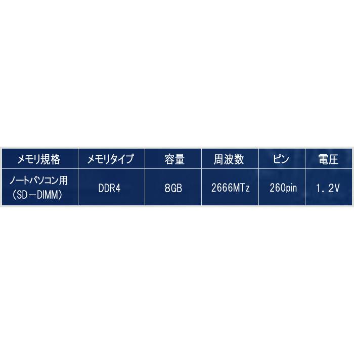 ノートパソコン用 メモリ DDR4 8GB ×2枚 (16GB) 2666MHz 相性保証 5