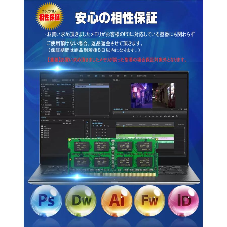 ノートパソコン用 メモリ DDR4 8GB 2666MHz 相性保証 5年保証 JEDEC