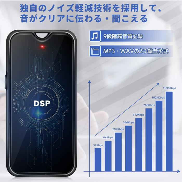 ボイスレコーダー 32GB大容量 1630kbps音質 1.4インチ録音画面 ボイスレコーダー 小型 32GB iPhone android スマホ 録音管理