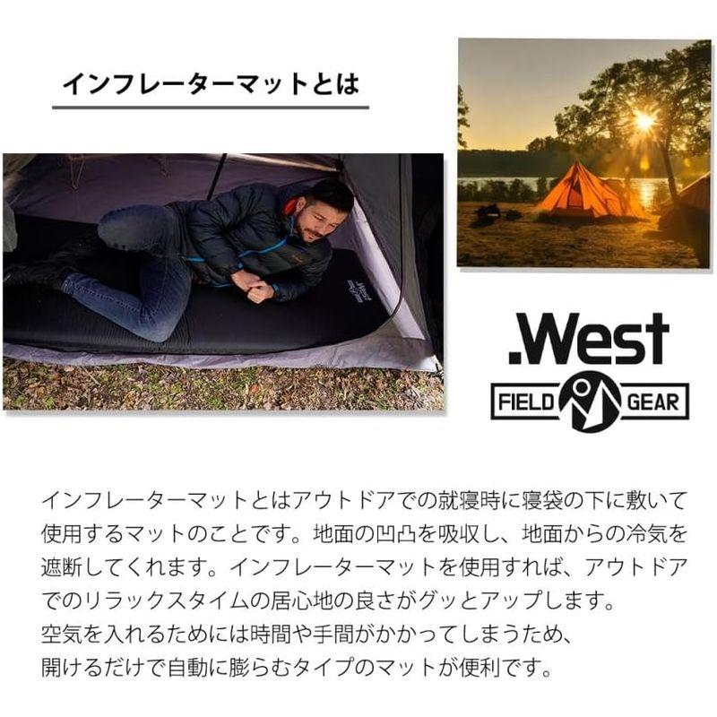 通販激安で人気 .West(ドットウエスト) 10cm ワイド キャンプ 車中泊 マット インフレーターマット 自動膨張 厚手 (ブラック)