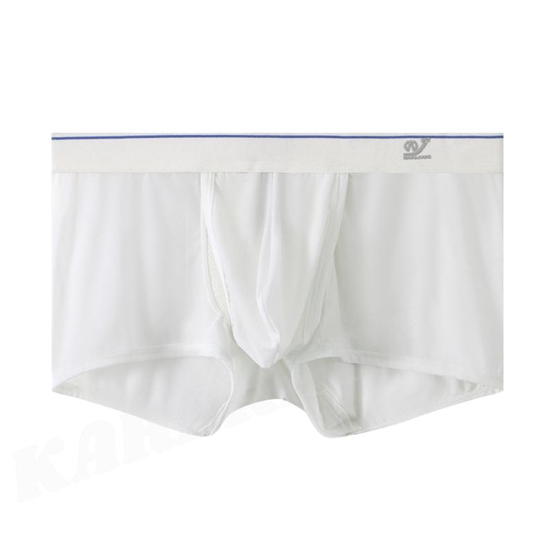 新商品入荷！ WANGJIANG/ワンジャン トランクス ボクサー メッシュ スケ感 通気性 放湿性 超ストレッチ アイスシルク フロントサイドオープン メンズ 男性 下着 |  | 06