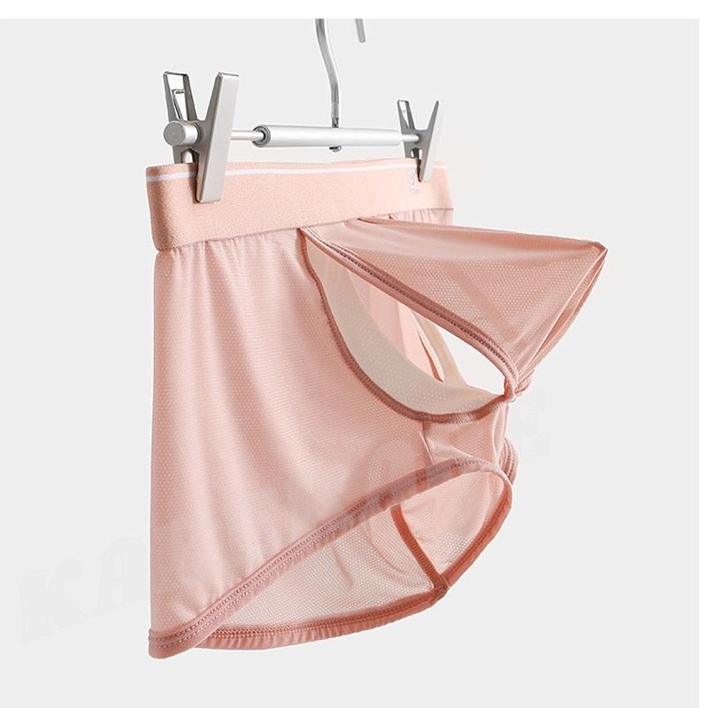 新商品入荷！ WANGJIANG/ワンジャン トランクス ボクサー メッシュ スケ感 通気性 放湿性 超ストレッチ アイスシルク フロントサイドオープン メンズ 男性 下着 |  | 09