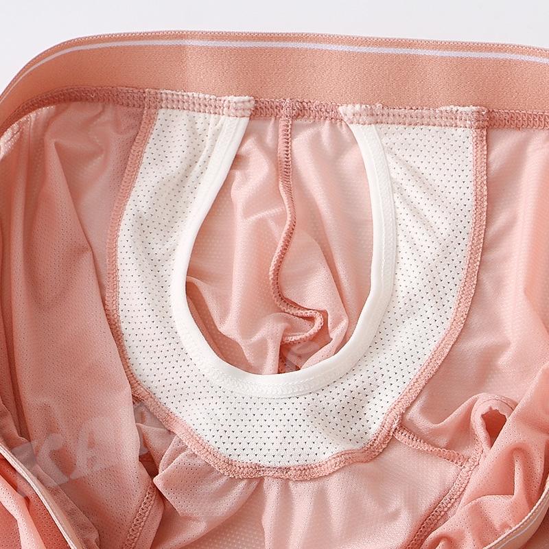 新商品入荷！ WANGJIANG/ワンジャン トランクス ボクサー メッシュ スケ感 通気性 放湿性 超ストレッチ アイスシルク フロントサイドオープン メンズ 男性 下着 |  | 10