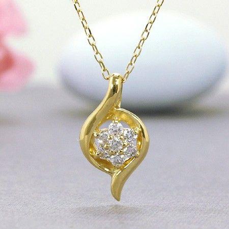 大人の雰囲気が煌びやかなネックレス ネックレス ダイヤモンド0.1ct 18金イエローゴールド K18YG