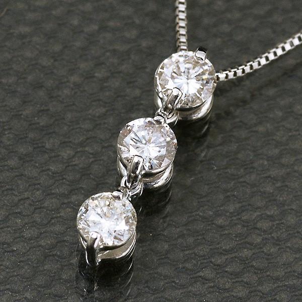 レディース ネックレス ダイヤモンド0.3カラット トリロジー 18金