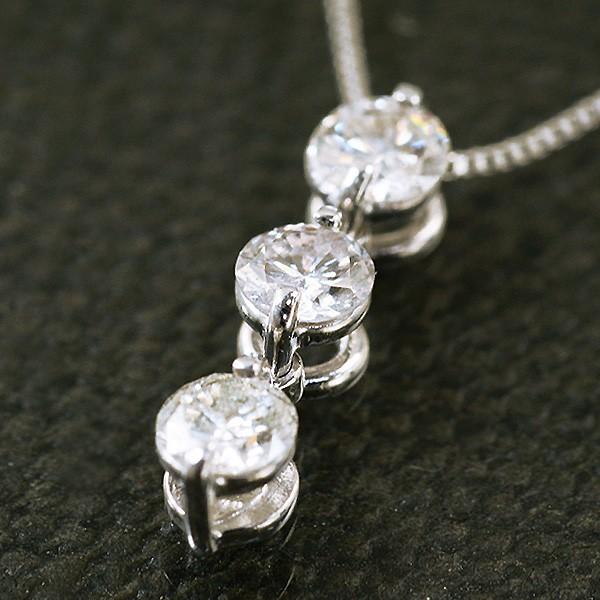 レディース ネックレス ダイヤモンド0.3カラット トリロジー 18金