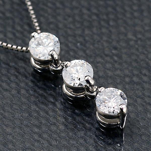 レディース ネックレス ダイヤモンド0.5カラット トリロジー プラチナ900 Pt900の画像