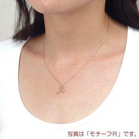 イニシャル ネックレス 筆記体 Y ダイヤモンド 10金 ゴールド K10  