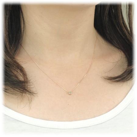 ネックレス ブラウンダイヤモンド0.1ct 10金ゴールド K10 Raffine 