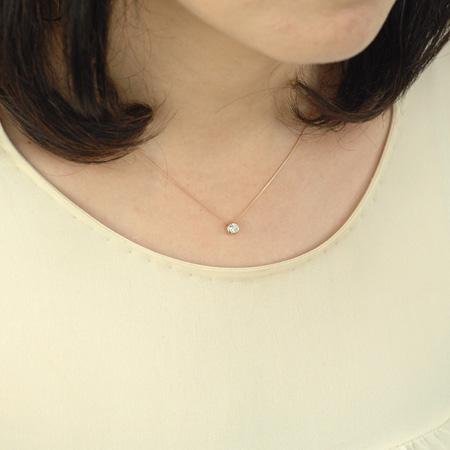 レディース ネックレス ダイヤモンド 0.2カラット 18金 ゴールド K18