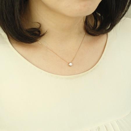 レディース ネックレス ダイヤモンド 0.3ct 18金 ゴールド K18【Raffineラフィネ・フクリン留めダイヤモンド】の画像