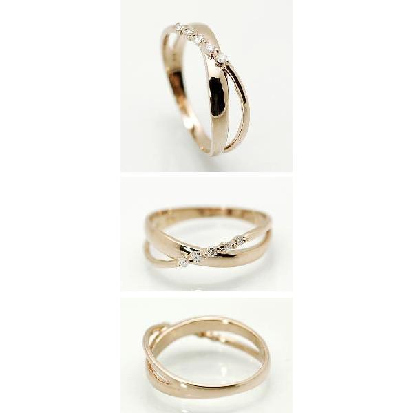 レディース ピンキーリング ダイヤモンド 18金ピンクゴールド K18PG