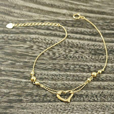 レディース アンクレット オープンハート 18金イエローゴールド K18YG アンクレット K18YG