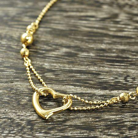 レディース アンクレット オープンハート 18金イエローゴールド K18YG アンクレット K18YG