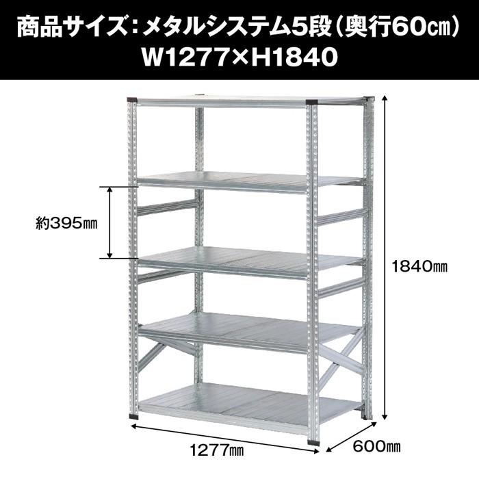メタルシステム5段（奥行60cm）W1277xH1840 METALSISTEM メタル