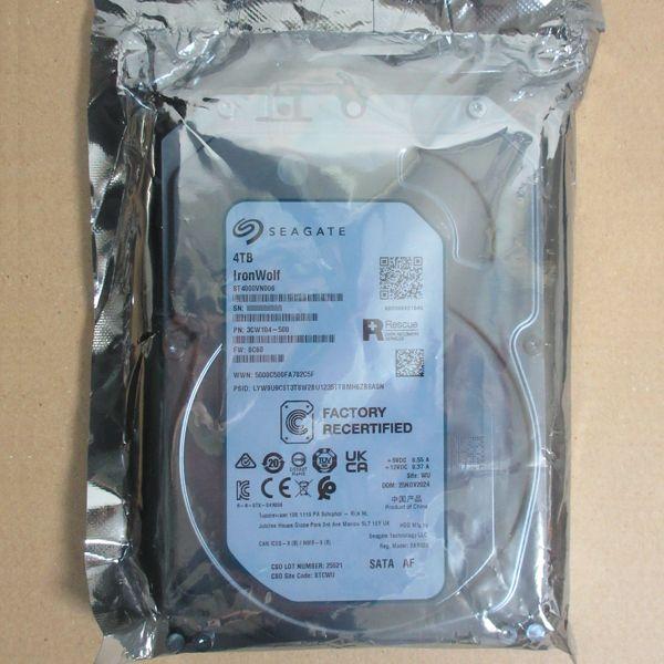 整備済み品 Seagate 3.5インチ HDD 4TB NAS専用 SATA 6Gb/s