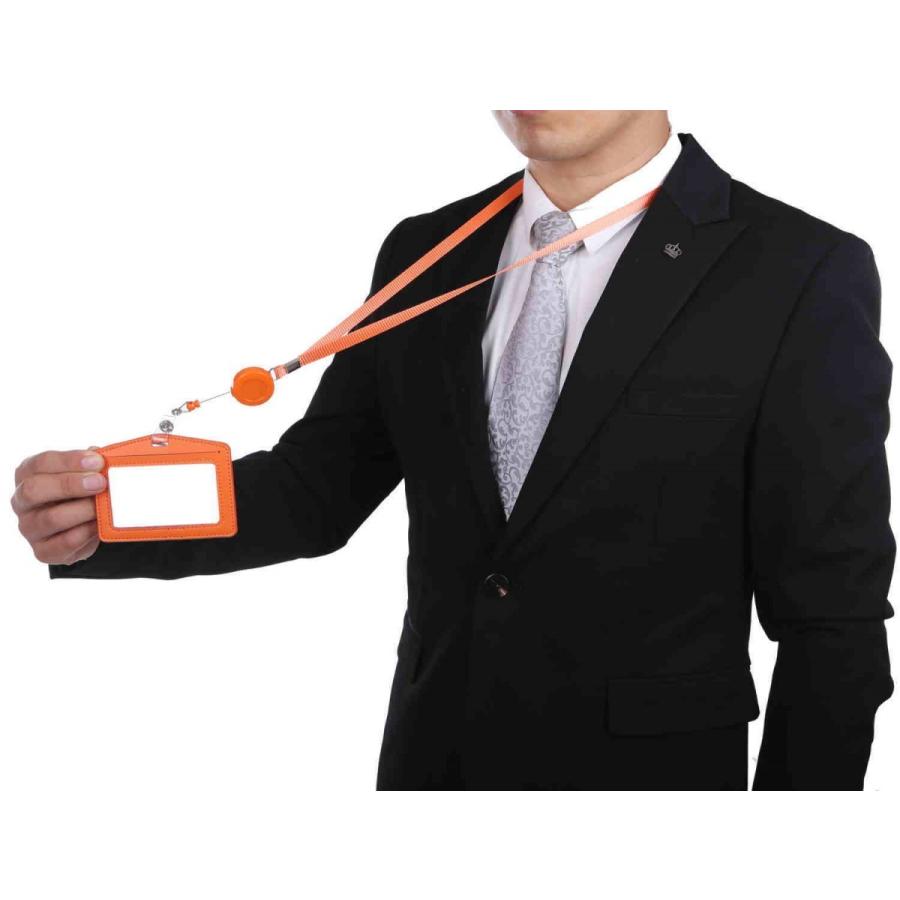 id ic カードケース カードホルダー 名刺 ホルダー 社員証ケース カード入れ suica pasmo パスケース 革 ブランド 横 薄型 2枚 リール クリップ ストラップ |  | 23