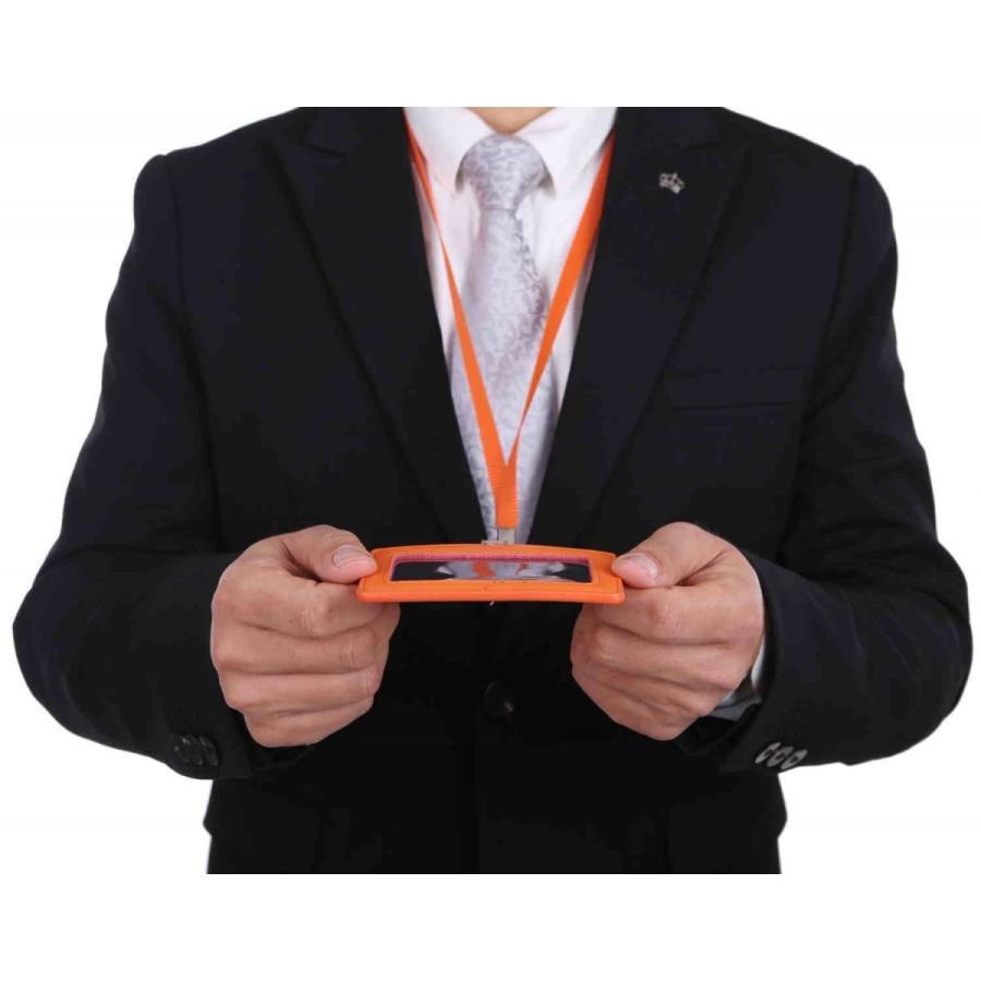 id ic カードケース カードホルダー 名刺 ホルダー 社員証ケース カード入れ suica pasmo パスケース 革 ブランド 横 薄型 2枚 リール クリップ ストラップ |  | 25