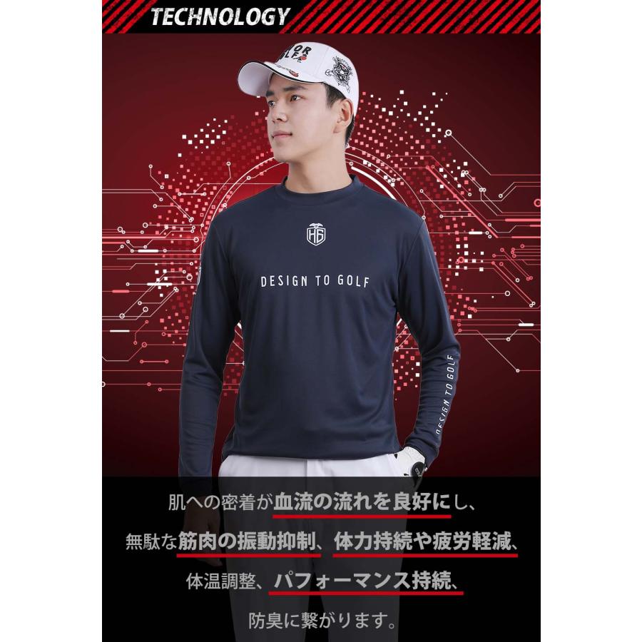 HONORGOLF 公式 ブランド ゴルフウェア メンズ ゴルフ アンダーシャツ アンダーウェア モックネック 長袖 速乾 UV スポーツインナー 秋冬 秋 冬 |  | 16
