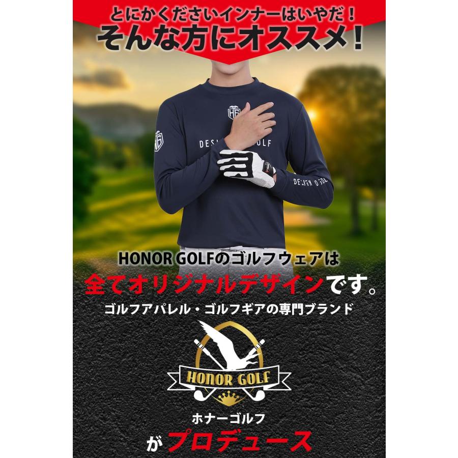 HONORGOLF 公式 ブランド ゴルフウェア メンズ ゴルフ アンダーシャツ アンダーウェア モックネック 長袖 速乾 UV スポーツインナー 秋冬 秋 冬 |  | 06