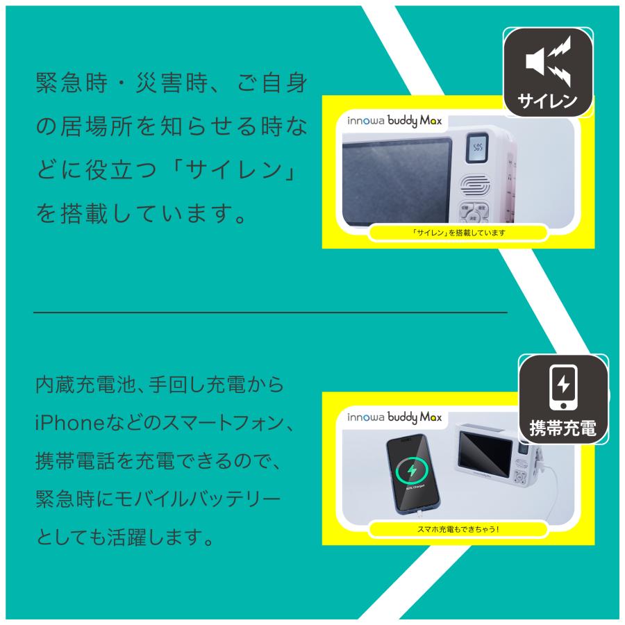 innowa buddy Max 手回し ポータブルテレビ・ラジオ 4WAY電源 innowa buddy Max 手回し ポータブルテレビ・ラジオ 4WAY電源
