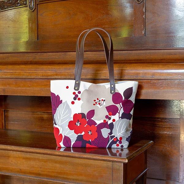 亥之吉 中トートバッグ はなもゆ 花燃ゆ 緑 赤 トートバッグ