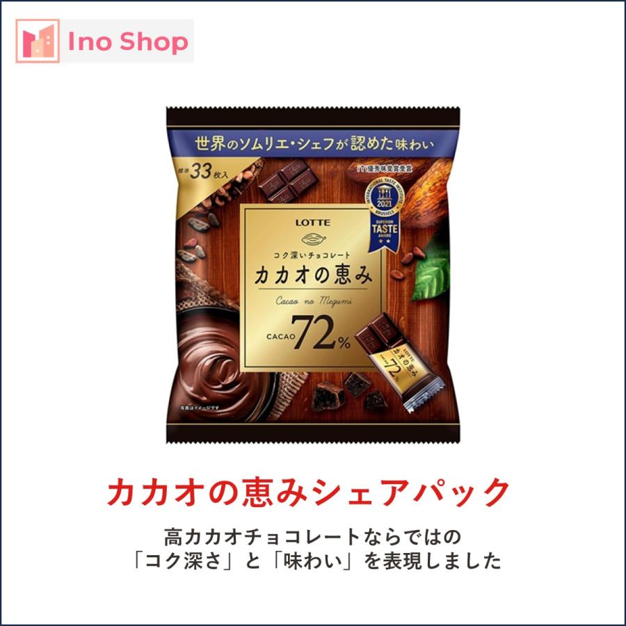 チョコレート ギフト お菓子 ロッテ カカオの恵み 72％ シェアパック 4個セット｜ino-shop｜02