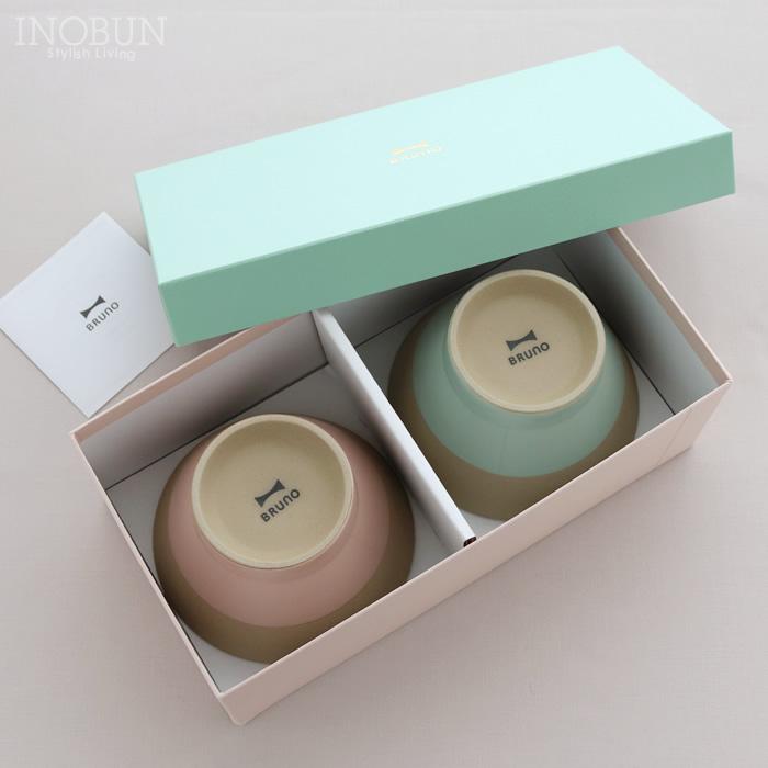 BRUNO ペア WAN 茶碗セット 美濃焼 ピンクxグリーン 日本製 結婚祝い 新生活 御祝い ギフト | BRUNO | 04