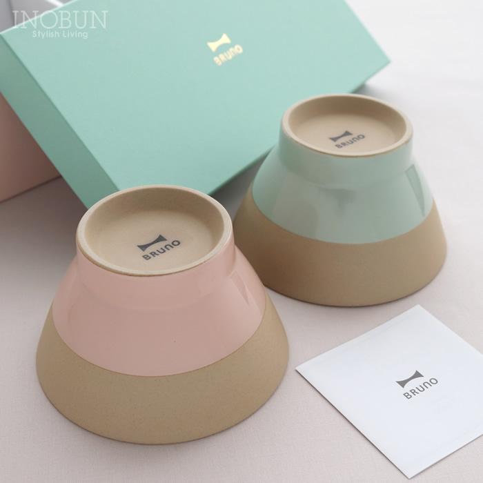 BRUNO ペア WAN 茶碗セット 美濃焼 ピンクxグリーン 日本製 結婚祝い 新生活 御祝い ギフト | BRUNO | 06
