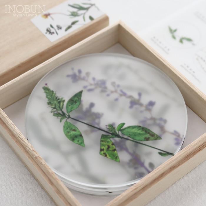 toumei トウメイ 押花 コースター 4枚セット（D）木箱入り 日本製 結婚祝い 内祝い 新生活 花言葉 | toumei | 03