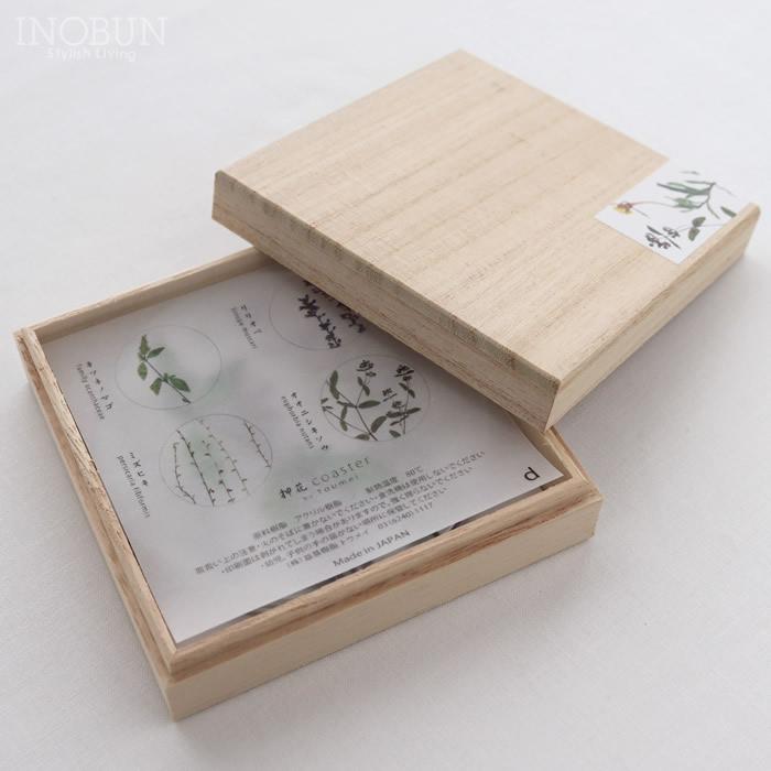 toumei トウメイ 押花 コースター 4枚セット（D）木箱入り 日本製 結婚祝い 内祝い 新生活 花言葉 | toumei | 04