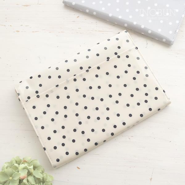母子手帳ケース シンプルドット柄 アイボリー Inobun 限定モデル じゃばらタイプ イノブンオリジナル