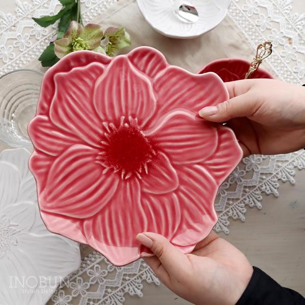 ボルダロ・ピニェイロ ブルーミー デザートプレート アネモネ ピンク ポルトガル食器 | 