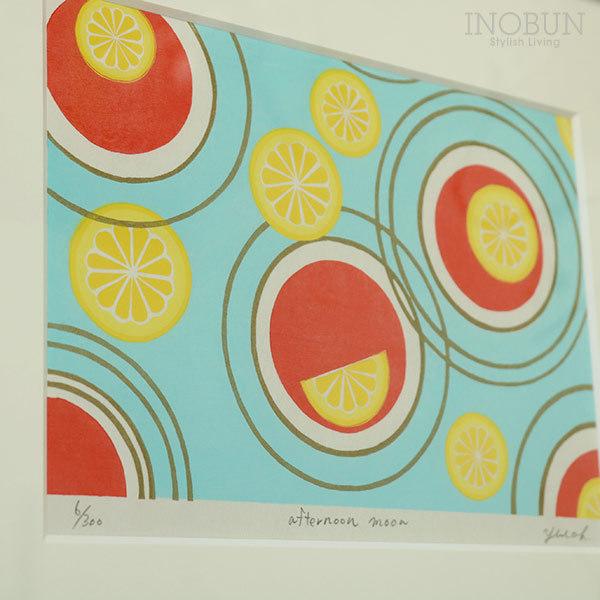 【京都】竹笹堂　原田裕子木版画　「afternoon moon」 【声】
