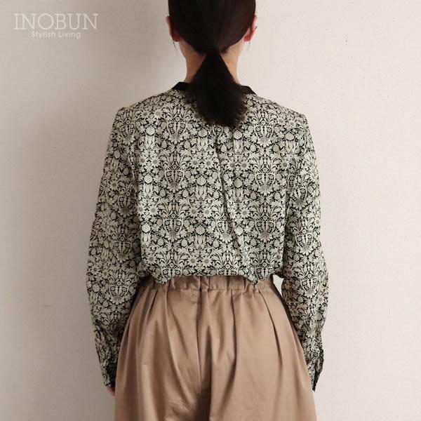 ブラウス イノブン別注 J.Sloane リバティ クレリック衿ブラウス Mortimer/ZE ブラック Mサイズ ジェイスローアン |  | 03