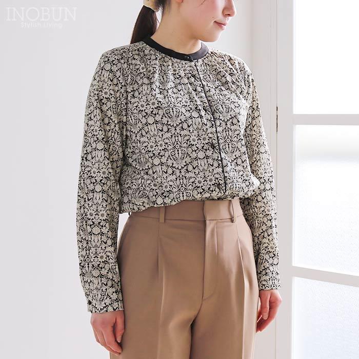 イノブン別注 J.Sloane LIBERTY クレリック衿ブラウス Mortimer/ZE