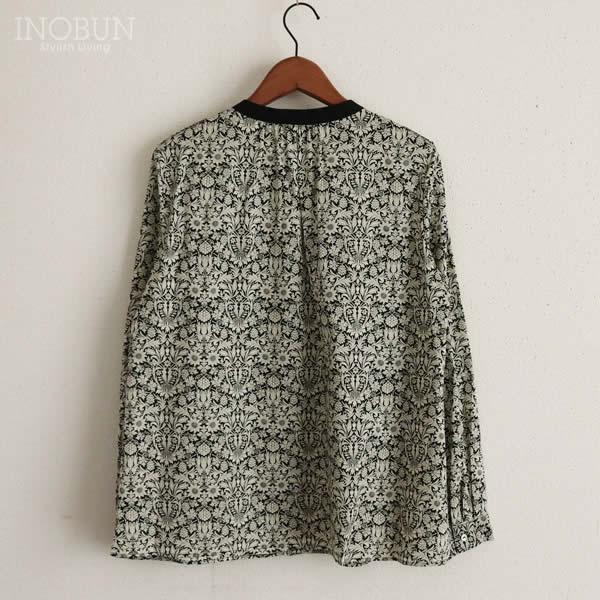 ブラウス イノブン別注 J.Sloane リバティ クレリック衿ブラウス Mortimer/ZE ブラック Mサイズ ジェイスローアン |  | 06